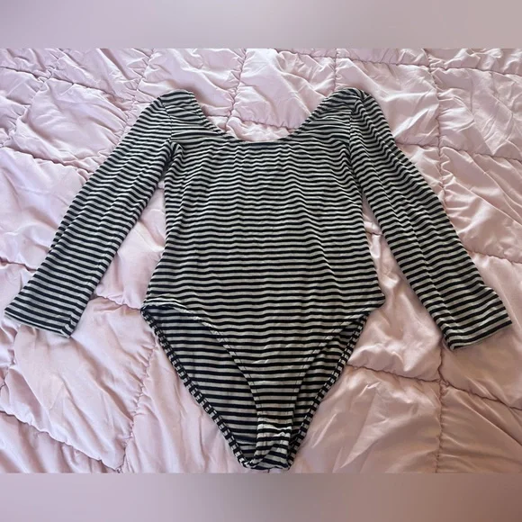Forever 21 Black and Tan Striped One Piece - Picture 1 of 4